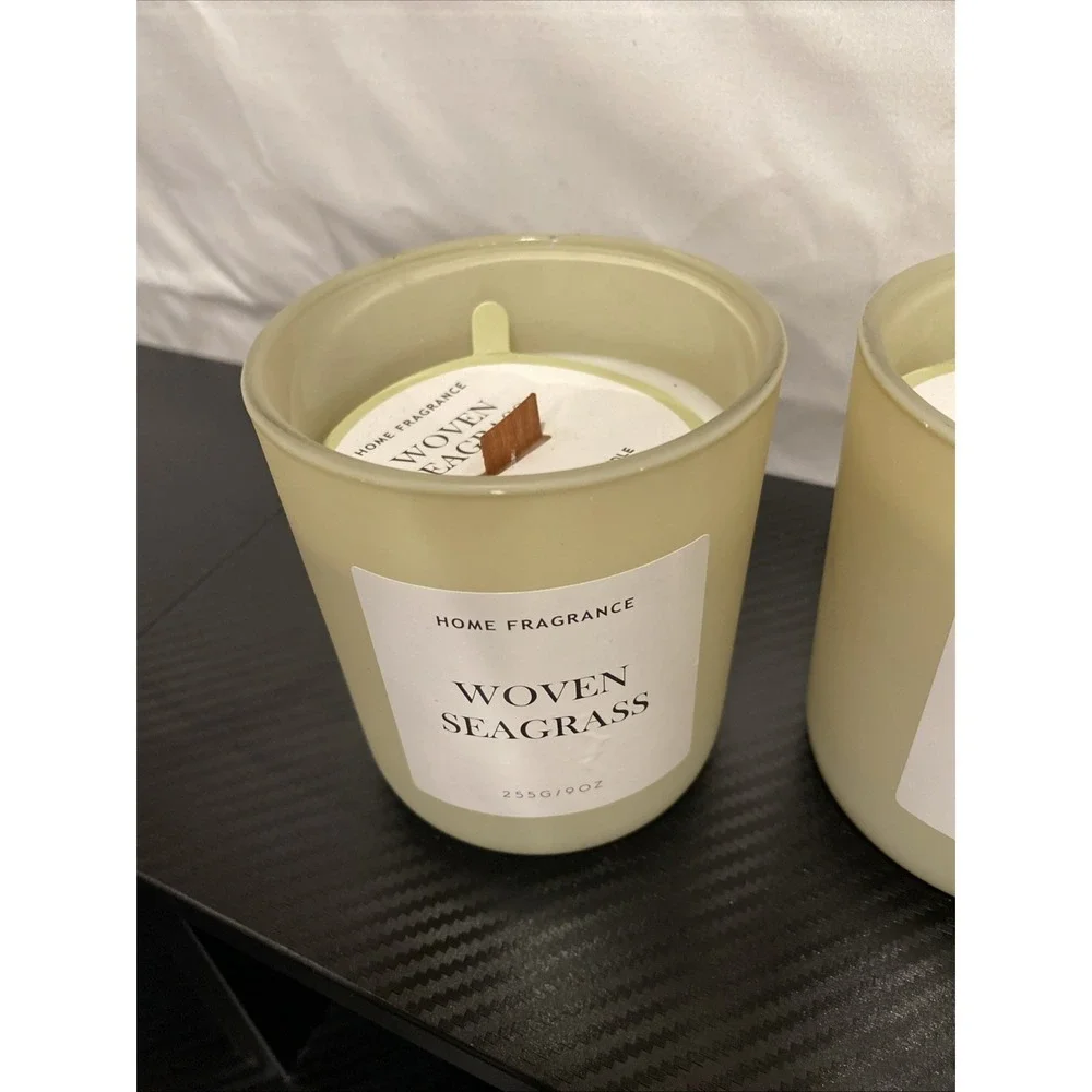 2x Home Fragrance‎ Woven Seagrass 9oz Scented Candle